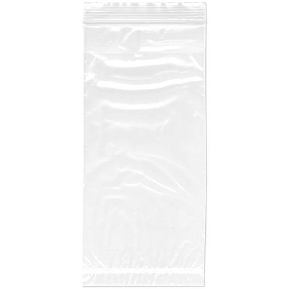 Plymor 4" x 8.5" (Case of 1,000), 2 Mil with Pouch Zipper Reclosable Plastic Bags