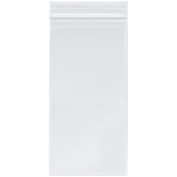 Plymor 4" x 8" (Case of 4,000), 2 Mil Zipper Reclosable Plastic Bags
