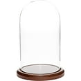 thumbnail image 1 of Plymor 5.5 inch x 10 inch Glass Display Dome Cloche (Dark Wood Base), 1 of 1