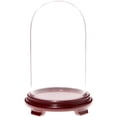 thumbnail image 1 of Plymor 5.5" x 10" Glass Display Dome Cloche (Red Wood Veneer Footed Base), 1 of 3