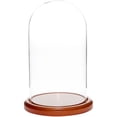 thumbnail image 1 of Plymor 5.5" x 10" Glass Display Dome Cloche (Walnut MDF Base), 1 of 2