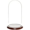 thumbnail image 1 of Plymor 5.5" x 11" Glass Display Dome Cloche (Dark Mahogany Veneer Base), 1 of 1