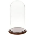 thumbnail image 1 of Plymor 5.5" x 11" Glass Display Dome Cloche (Walnut Veneer Base), 1 of 1