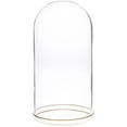 thumbnail image 1 of Plymor 5.5" x 11" Glass Display Dome Cloche with Gold Rim (Gold Rim Glass Tray Base), Pack of 4, 1 of 1