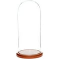 thumbnail image 1 of Plymor 5.5" x 13" Glass Display Dome Cloche (Walnut MDF Base), 1 of 2