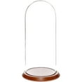 thumbnail image 1 of Plymor 5.5" x 13" Glass Display Dome Cloche (Walnut Veneer Base), 1 of 2