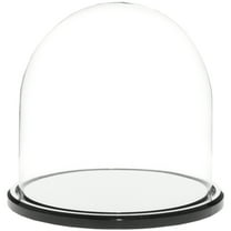 Plymor 5.5" x 5.5" Glass Display Dome Cloche (Black Acrylic Base)