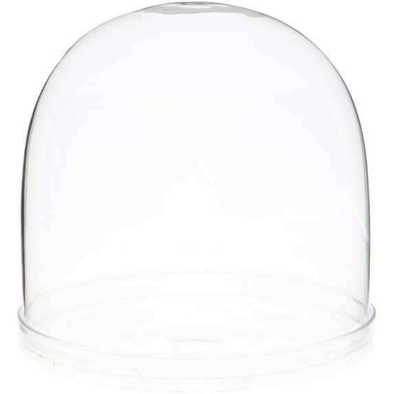 Plymor 5.5" x 5.5" Glass Display Dome Cloche (Clear Glass Tray Base), Pack of 4