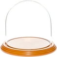 thumbnail image 1 of Plymor 5.5" x 5.5" Glass Display Dome Cloche (Oak Veneer Base), 1 of 1
