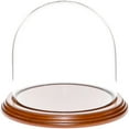 thumbnail image 1 of Plymor 5.5" x 5.5" Glass Display Dome Cloche (Walnut Veneer Base), 1 of 1