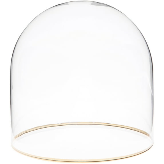 Plymor 5.5" x 5.5" Glass Display Dome Cloche with Gold Rim (no Base)