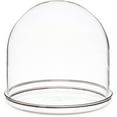 thumbnail image 1 of Plymor 5.5" x 5.5" Glass Display Dome Cloche with Silver Rim (Silver Rim Glass Tray Base), Pack of 8, 1 of 4
