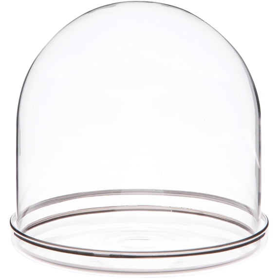 Plymor 5.5" x 5.5" Glass Display Dome Cloche with Silver Rim (Silver Rim Glass Tray Base), Pack of 8