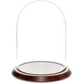 thumbnail image 1 of Plymor 5.5" x 8" Glass Display Dome Cloche (Dark Mahogany Veneer Base), 1 of 2