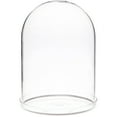 thumbnail image 1 of Plymor 5.5" x 8" Glass Display Dome Cloche with Silver Rim (Clear Glass Tray Base), Pack of 2, 1 of 1