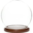 thumbnail image 1 of Plymor 5 inch x 6 inch Glass Display Dome Globe Cloche (Dark Wood Base), Pack of 12, 1 of 3
