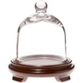 thumbnail image 1 of Plymor 5" x 6" Bell Jar Glass Display Dome Cloche, Walnut Wood Veneer Footed Base (Interior size 4.75" x 4.5"), 1 of 1