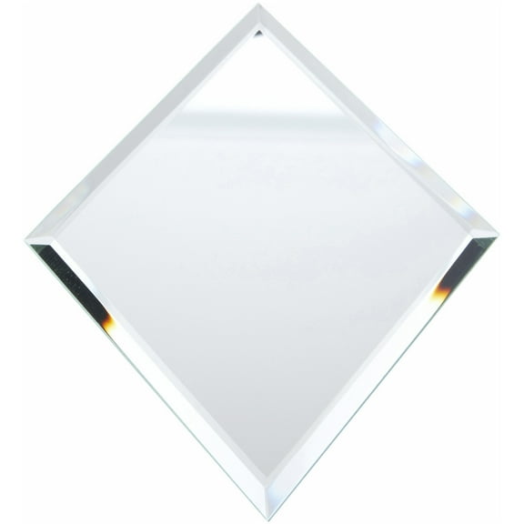 Plymor 5" x 7" Diamond-Shaped, 3mm Thick Beveled Glass Mirror