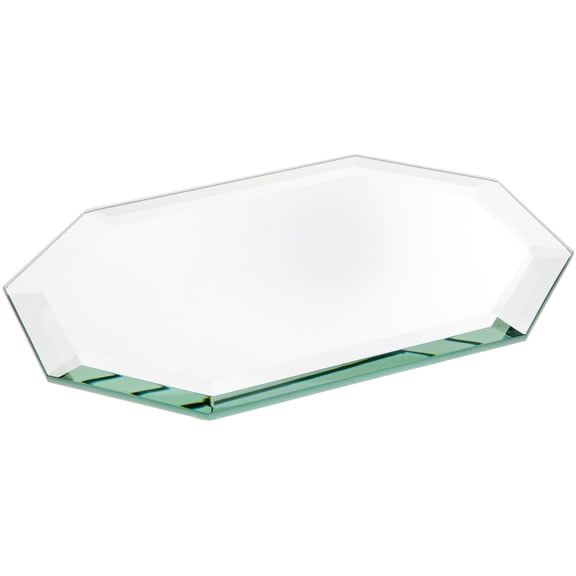Plymor 5" x 7" Long Octagon, 5mm Thick Beveled Glass Mirror, Pack of 3