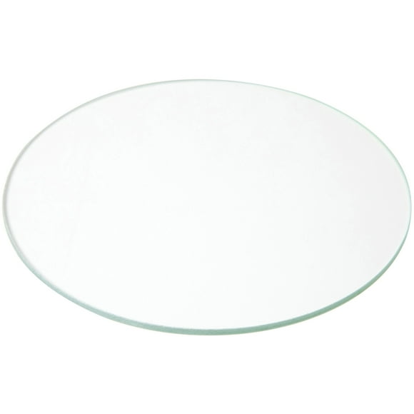 Plymor 6" Round, 3mm Thick Non-Beveled Clear Glass Circle, Pack of 2