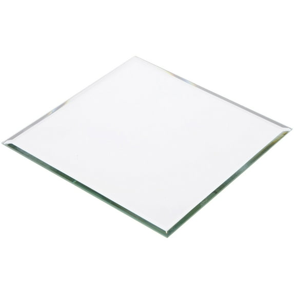 Plymor 6" Square, 3mm Thick Beveled Glass Mirror, Pack of 6