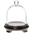 thumbnail image 1 of Plymor 6" x 7" Bell Jar Glass Display Dome Cloche, Black Wood Veneer Footed Base (Interior size 5.75" x 5.75"), 1 of 1