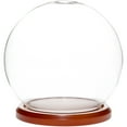 thumbnail image 1 of Plymor 6" x 7" Glass Display Dome Globe Cloche (Walnut MDF Base), Pack of 2, 1 of 2