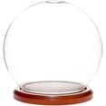 thumbnail image 1 of Plymor 6" x 7" Glass Display Dome Globe Cloche (Walnut MDF Base), Pack of 4, 1 of 2