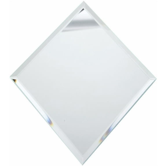 Plymor 6" x 8" Diamond-Shaped, 3mm Thick Beveled Glass Mirror