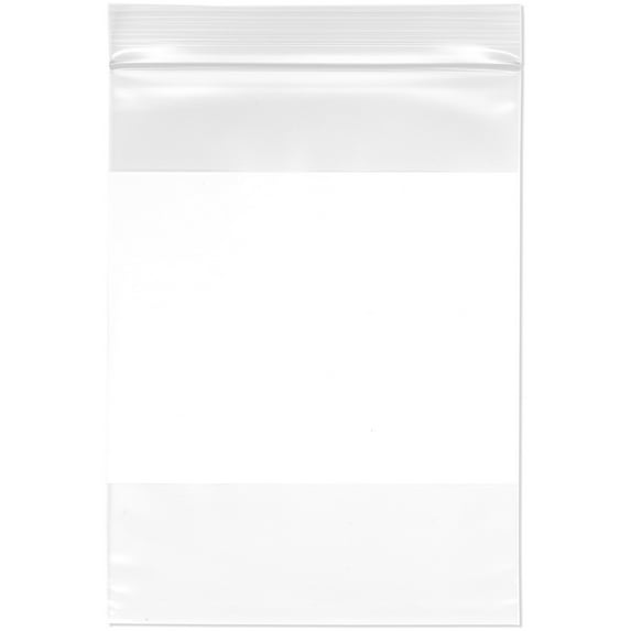 Plymor 6" x 8" (Pack of 500), 4 Mil with White-Block Heavy Duty Zipper Reclosable Plastic Bags
