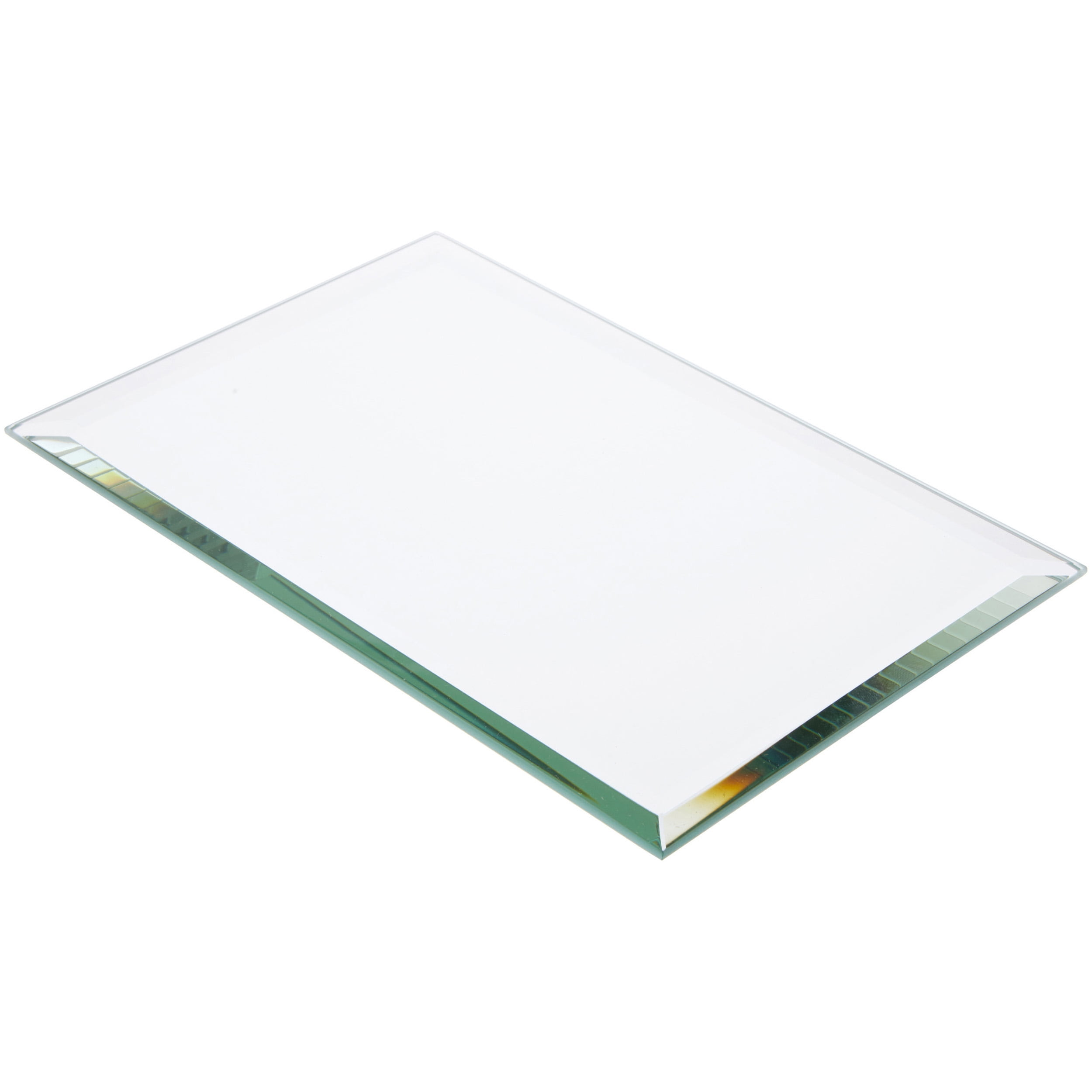 Rectangular Silver Beveled Glass Wall Mirror for Kids