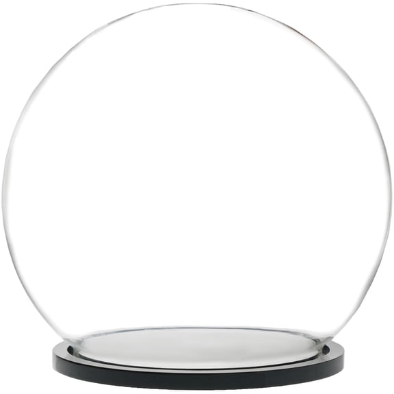 Plymor 7.5" x 8.5" Glass Display Dome Globe Cloche (Black Acrylic Base)