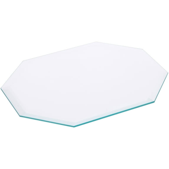 Plymor 7" x 9" Long Octagon, 5mm Thick Beveled Clear Glass, Pack of 24