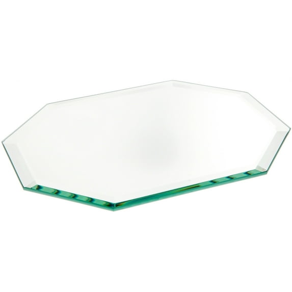 Plymor 7" x 9" Long Octagon, 5mm Thick Beveled Glass Mirror, Pack of 2