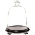 thumbnail image 1 of Plymor 8.5" x 11" Bell Jar Glass Display Dome Cloche, Black Wood Veneer Footed Base (Interior size 5.75" x 5.75"), 1 of 1