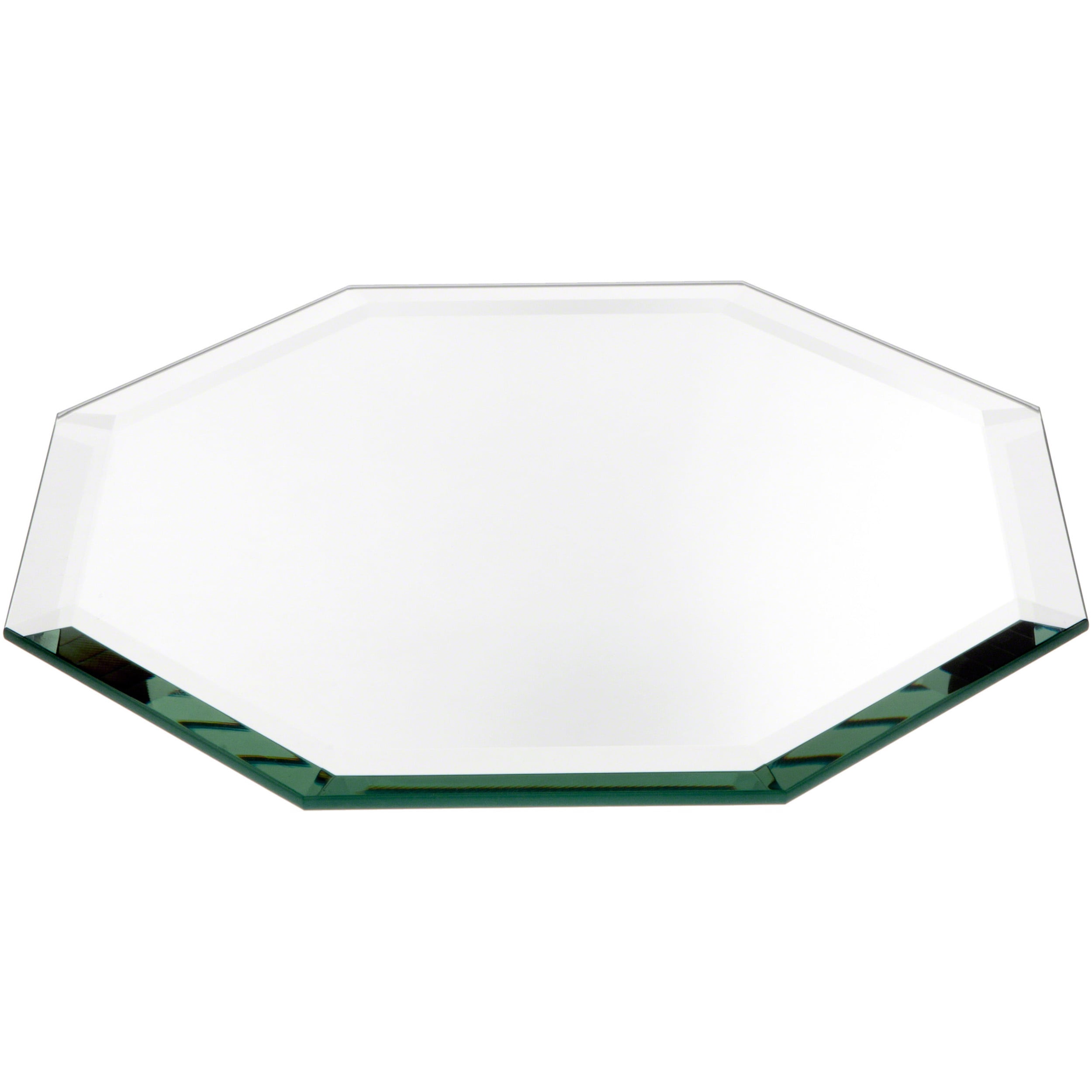 Octagonal 8" Beveled Glass Mirror with Foam Pads