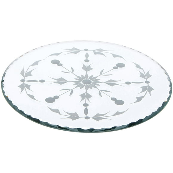 Plymor 8" Round, 5mm Thick Beveled Etched Glass Mirror Circle