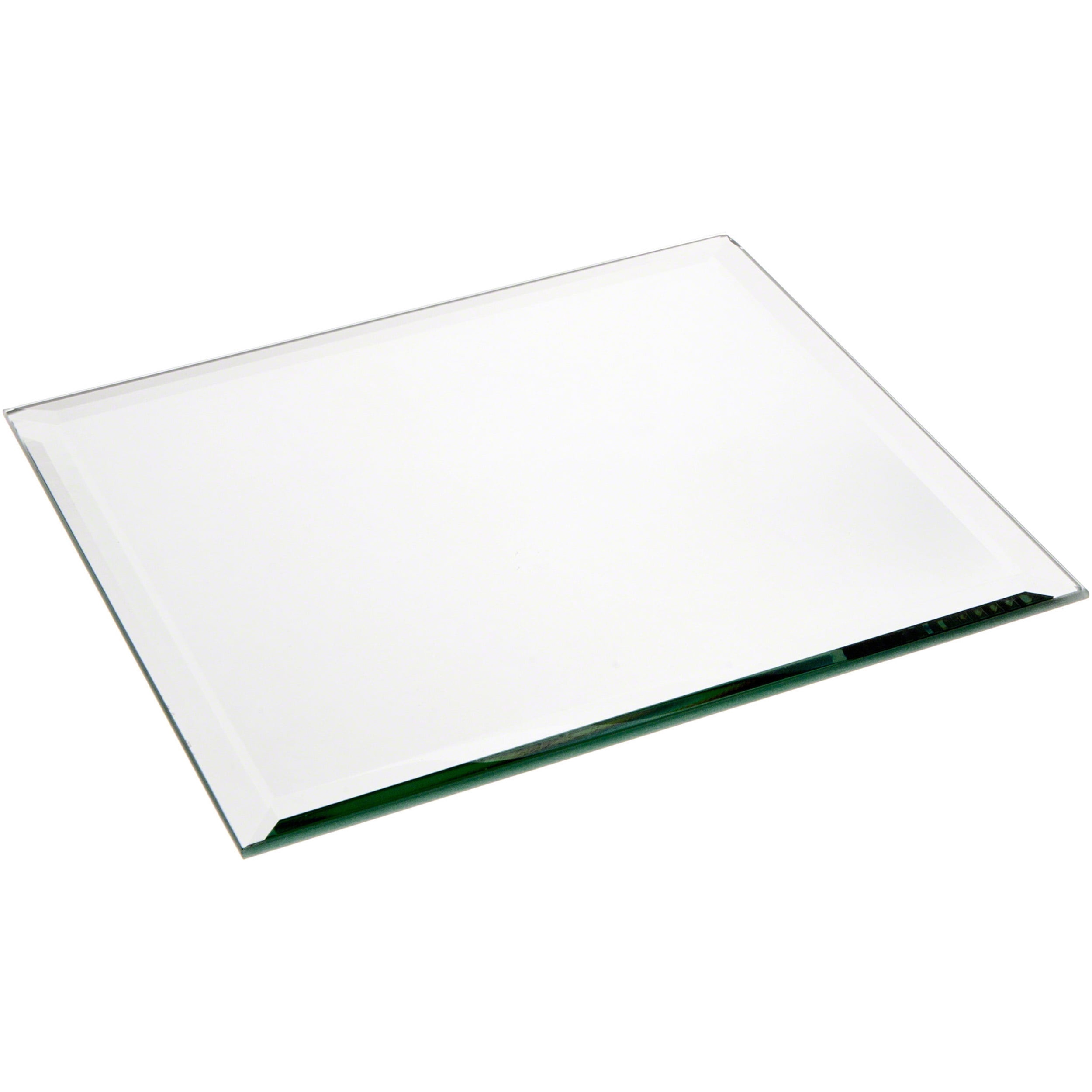 Square 8" Beveled Polished Glass Mirror Tabletop