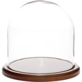 thumbnail image 1 of Plymor 8 inch x 8 inch Glass Display Dome Cloche (Dark Wood Base), 1 of 2