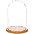 thumbnail image 1 of Plymor 9.75" x 15" Glass Display Dome Cloche (Oak Veneer Base), 1 of 1