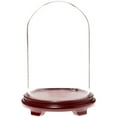 thumbnail image 1 of Plymor 9.75" x 15" Glass Display Dome Cloche (Red Wood Veneer Footed Base), 1 of 1