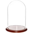 thumbnail image 1 of Plymor 9.75" x 15" Glass Display Dome Cloche (Walnut Veneer Base), 1 of 1