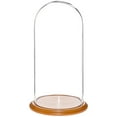 thumbnail image 1 of Plymor 9.75" x 20" Glass Display Dome Cloche (Oak Veneer Base), 1 of 1