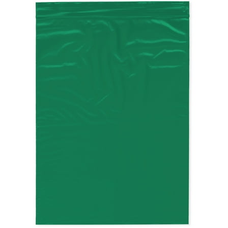 Plymor 9" x 12" (Pack of 100), Green 2 Mil Zipper Reclosable Plastic Bags