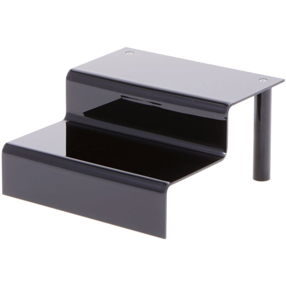 Plymor Black Acrylic 2-Step Display Stairs, 4.25" H x 8" W x 8.5" D (3 Pack)