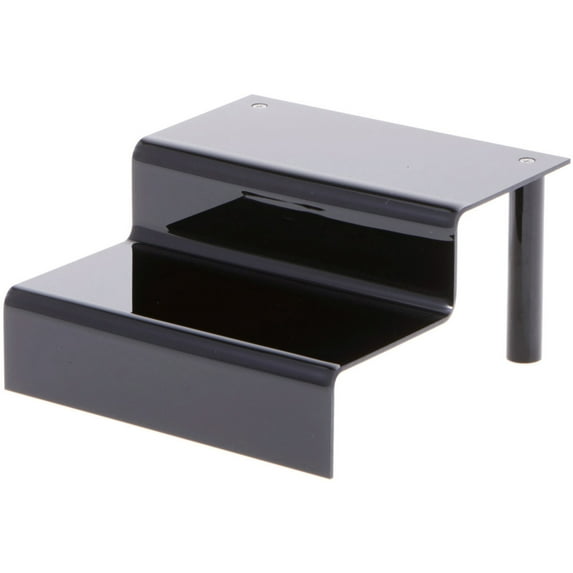 Plymor Black Acrylic 2-Step Display Stairs, 4.25" H x 8" W x 8.5" D (3 Pack)