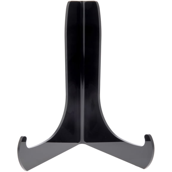 Plymor Black Acrylic 60-Degree Angle Easel With Shallow Support Ledges, 6" H x 4.5" W x 3.5" D (6 Pack)