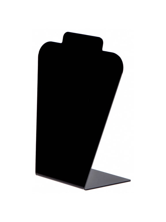 Black Acrylic Basic Tall Necklace Display Stand, 8.5" W x 4" D x 11.5" H