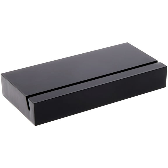 Plymor Black Acrylic Block with Sign Display Holder Slot, 3" W x 1.5" D x .5" H