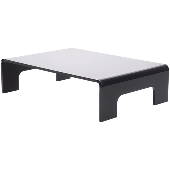 Plymor Black Acrylic Display Riser with Tray Handles, 3" H x 12" W x 8" D (3/16" thick)